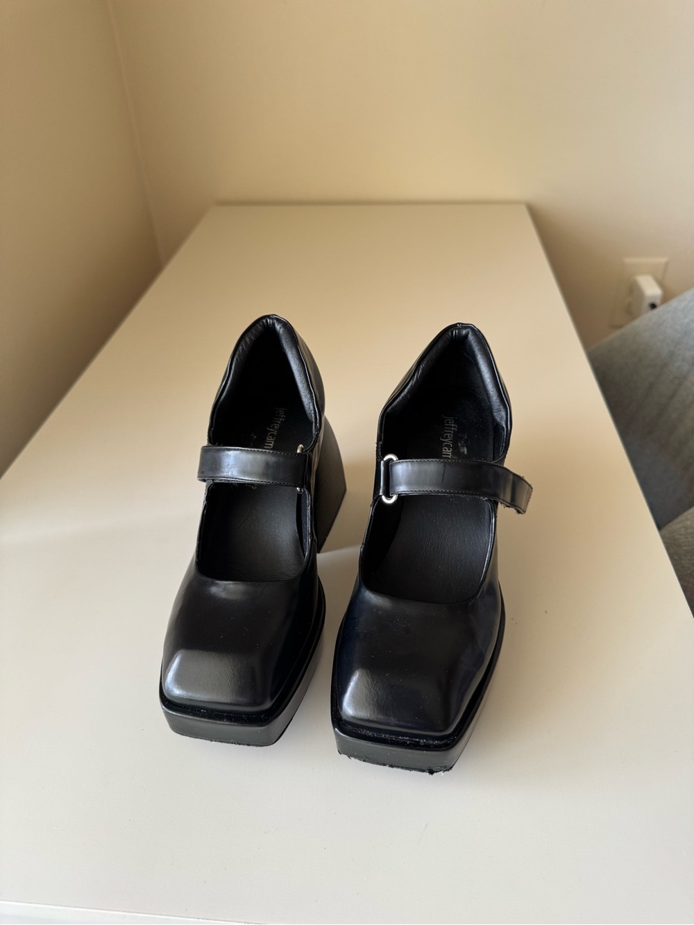 Jeffrey Campbell Reine Platform Mary Jane Pump - Black 6.5 - Picture 3 of 9